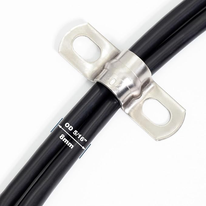 20 pcs 5/16" Conduit Clamp Two Hole U Bracket, Pipe Bracket Heavy Duty for Pipe/Electrical Conduit | OD 5/16" | 20 pcs
