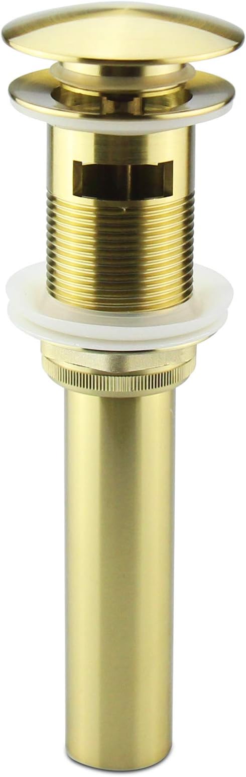 Vanity Pop Up Drain Stopper with Overflow, Gold Bathroom Faucet Lavatory Vessel Sink Drain