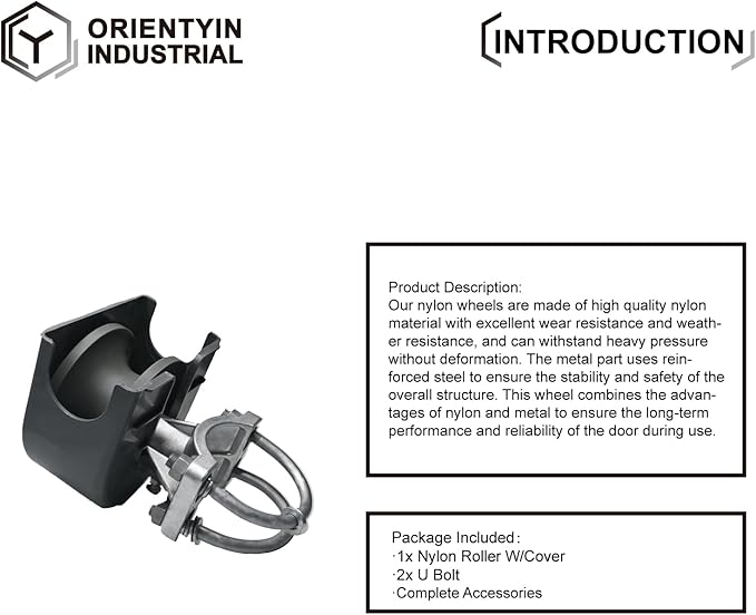 Sliding Gate Rollers, Nylon Cantilever Slide Gate with Covers, Rolling Cantilever, 4" Round Post, 2-3/8" or 2-1/2" for Chain Link Fence Gate Frame, Slide Gate Roller Hardware - Pack of 1