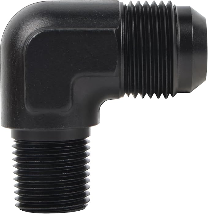 EVIL ENERGY 12AN Male Flare to 1/2" NPT Pipe 90 Degree Fitting Adapter Aluminum Black
