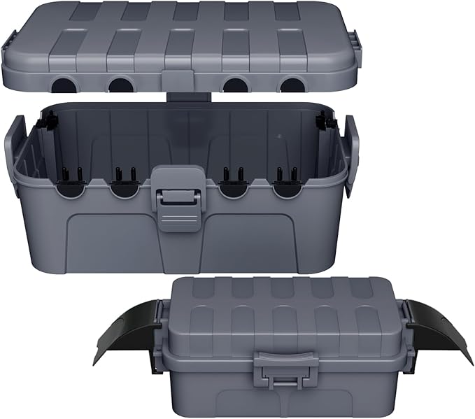 Flemoon 2-Piece Outdoor Waterproof Electrical Box Set – 12.5" x 8.5" x 5" Large & 8.1" x 4.9" x 3.1" Small Weatherproof Electrical Boxes for Power Strips, Outlets, Holiday String Lights, Gray