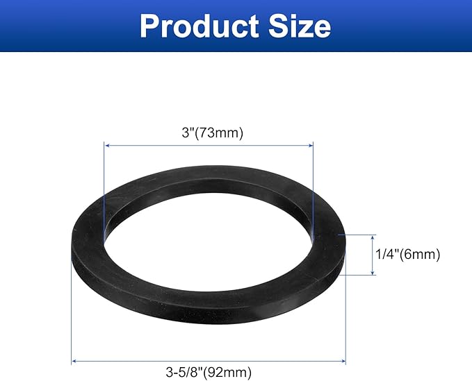 uxcell 12 Pcs Solid Nitrile Rubber Flat Washer DN80 3-5/8" OD x 3" ID x 1/4" Thickness Large Washers O Ring Sealing Gaskets, Industrial Flat Rubber Spacer, Black