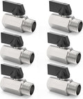 ChillWaves Brass Mini Ball Valve, Shut Off Switch Ball Valve 3/8" NPT Male x 3/8" NPT Female Thread Pipe Fitting(6-PACK)