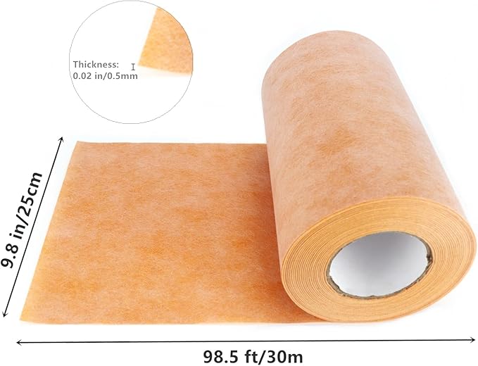 Waterproof Membrane for Shower 9.8 Inch X 98.5 Ft / 83.6 Sq Ft Waterproofing Membrane 20mil Thickness Tile Underlayment Waterproof for Sauna Bathroom Walls 83.6 sqft Polyethylene Fabric Roll