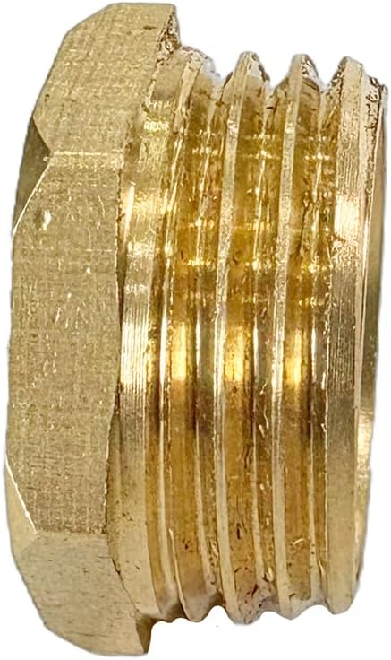 1/2" NPT Male x 3/8" NPT Female Brass Reducer Hex Bushing Threaded Pipe Fitting Reducing Adapter Pack of 2