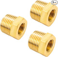 Joywayus Reducer Hex Bushing Brass Reducing Cast Pipe Fitting 3/8" NPT Male x 1/4" NPT Female Adapter(Pack of 3)