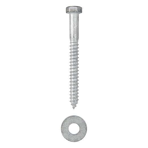 1/2 x 5 (25 Pack) Lag Screw Kit, 25 Screws and 25 washers, Hot Dip Galvanized, Meets ASME B18.2.1 Industrial/Commercial Grade by Makers Bolt