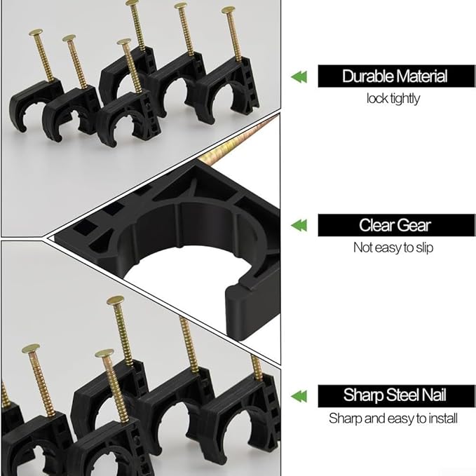 50Pcs 12 Inch J Hook Pipe Clamps With Nails For PEX, Copper, CPVC, PVC, And Metal Pipe Fixing In Building And Repair Projects