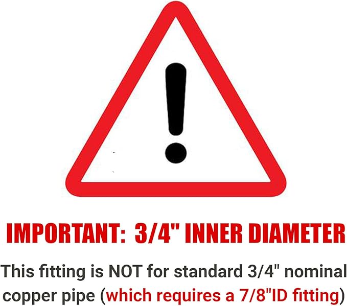 Copper Tee For 3/4"OD tubing,Copper Three-Way Fitting Welding Joint, Sweat Solder Connection for Residential and Commercial Plumbing, HVAC Air Conditioning Systems (5 Pack)