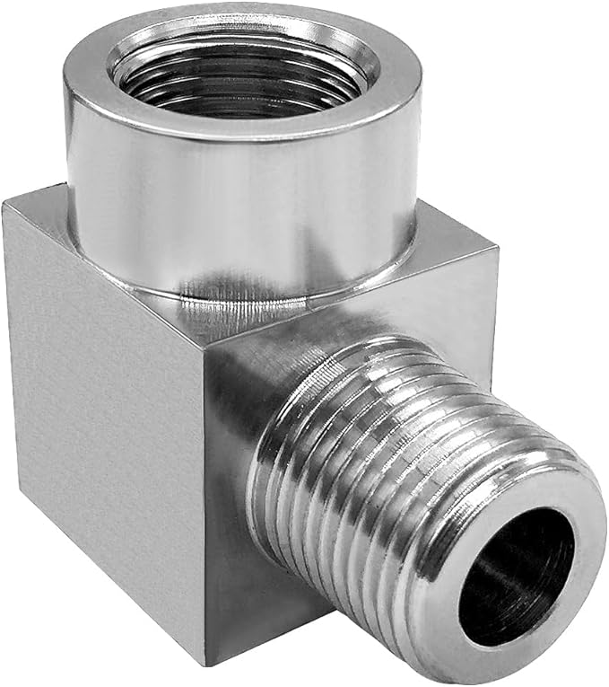 Beduan Stainless Steel Cast Pipe Fittings, 90 Degree Street Elbow 3/8" NPT Male x 3/8" NPT Female Water Fuel Air(Pack of 2)