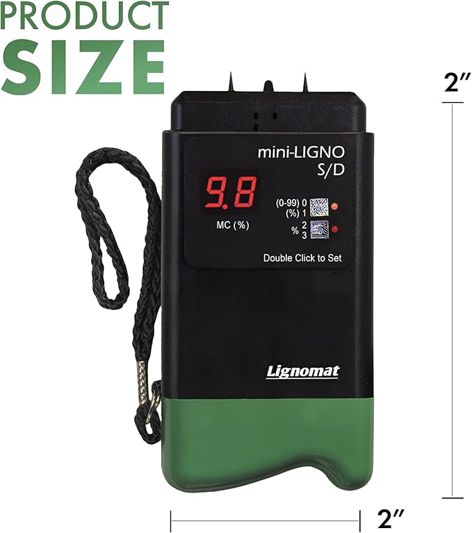 Mini-Ligno S/D - Pin Moisture Meter - Mold Detector & Tester for Construction, Maintenance, Flooring, Water Damage - Humidity Detection & Moisture Meter for Wood, Wall, Drywall & Firewood