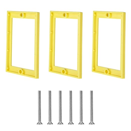 3Pcs 1/4" Electrical Box Extenders Single Gang Outlet Box Extenders for Outlets Receptacle Boxes Extension for Electrical Boxes Outlet Light Switches (Yellow)
