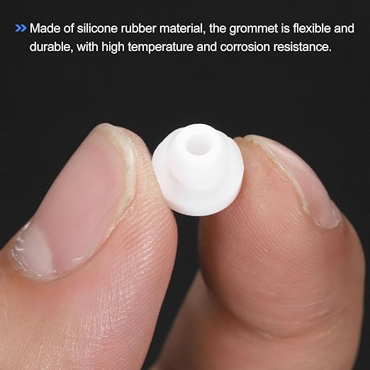 MECCANIXITY 20Pcs Snap Rubber Grommet Plug Mount Dia 5mm ID 2.5mm Narrow Groove Width 1.5mm Seal Anti-Scratch for Electrical Box Cable Pipes White