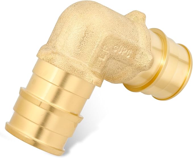 1/2 Inch PEX-A Expansion Elbow Fittings, ASTM F1960 Brass 90 Degree Elbow Connector, Lead-Free Brass PEX-A Pipe Fittings for Potable Water, Hot and Cold Plumbing, Hydronic Radiant Heating (10-Pack)