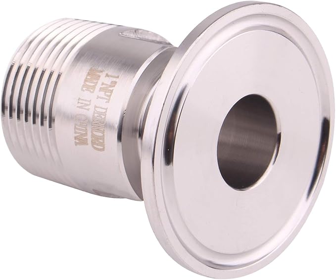 DERNORD 1.5''Tri clamp Adapter to 1 inch MNPT Thread Ferrule Sanitary Pipe Fitting