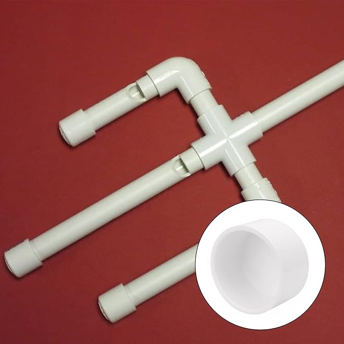 2 Pack 3"PVC Pipe End Cap Fitting Schedule 40 Furniture Grade 3" PVC Pipe Plug Adapter for Build Furniture DIY Garden Shelf, White