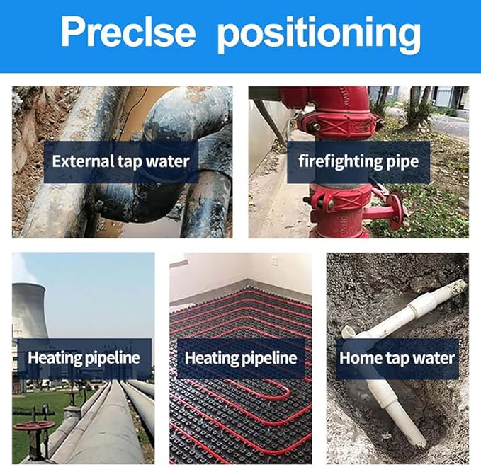 PQWT L5000 Professional Water Leak Detector Kit with 3 Sensors, Earphone, 5m Depth