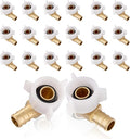 20-Pack HeSun PEX Fittings, 3/4" Pex x 3/4" Female NPT Swivel Elbow, Brass Crimp Fitting for ASTM F1807(PEX1807211-20)