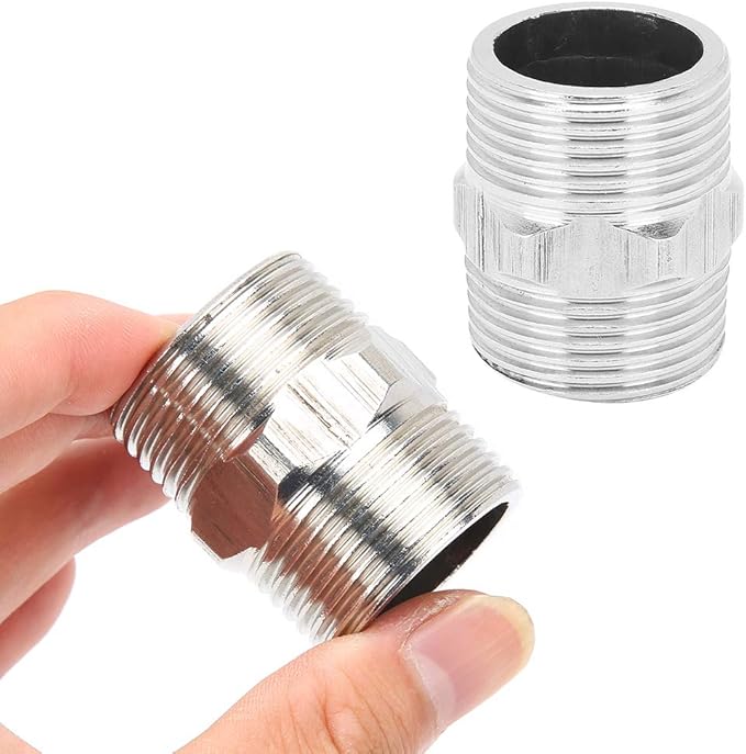 HEEPDD Steel Nipple 1in for Plumbing and Gas Applications Threaded Pipe Male Thread Connector Stainless Bathroom