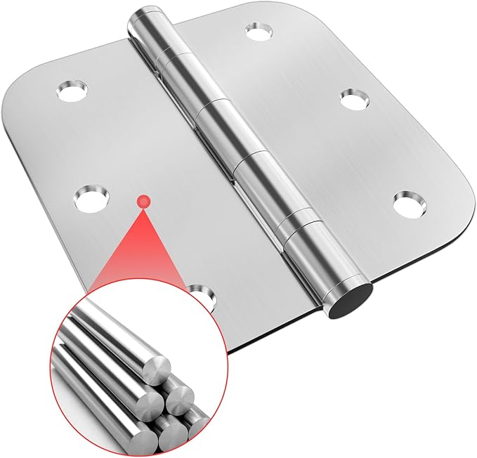 Door Hinges, 3 Pack 304 Stainless Steel Hinges 3.5 inch Hinges for Doors Interior/Exterior Door Hinges with 5/8 Radius Corners