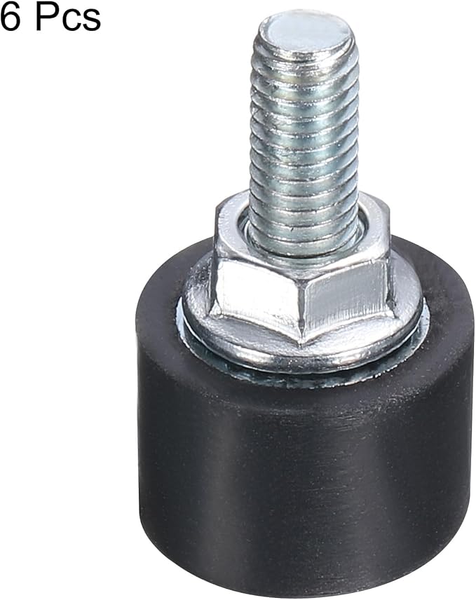 uxcell 6pcs M5x15mm Rubber Isolator Mounts with Studs 15x10mm Male Female Vibration Shock Absorber Zinc Plated Cylindrical Thread Mounts Anti Vibration Isolators with 6pcs M5 Lock Nuts