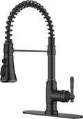 FORIOUS Antique Kitchen Faucet with Pull Down Sprayer, Oil Rubber Bronze, High Arc Single Handle Vintage Spring Sink Faucet 1 or 3 Hole for Pot Filler, Farmhouse Camper Laundry Camper