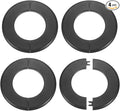 HARFINGTON 4pcs Wall Split Flange 78mm/3.1" Self-Adhesive Plumbing Cover Plates ABS Plastic Round Escutcheon Plate Buckle Design for Water Pipe Bathroom Kitchen Decoration, Black