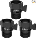 Hibbent All Metal 3 Pack Shower Head Flow Control Valve, G1/2 Brass Shut-off Valve with Metal Handle Lever, Shut OFF Water Flow Control Regulator for Handheld Shower, or Bidet Sprayer, Matte Black