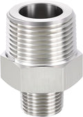 1 Pack 304 Stainless Steel Male to Male Adapter, 3/4" Male NPT x 1/4" Male NPT Hex Nipple Pipe Extension Fitting for Industrial, Automotive, Fluid Transfer, Home Gardening, Water