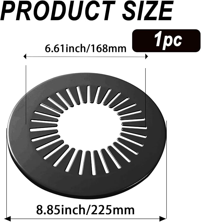 1 Piece Pipe Cover Flange Decoration Fit 5.9 to 6.61 inch Outer Diameter Pipe (150-168mm), PP Plastic Radiator Escutcheon Plate, Plumbing Cover Plates for Floor Wall Tube Decor, Black