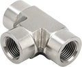 Yoebor 304 Stainless Steel Forged Tee 1/2" NPT Female x 1/2" FNPT x 1/2" NPT Female T-fitting 3 Ways Connector Pipe Fitting 2000psi 1pc