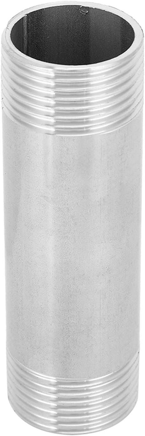Pwshymi 304 Stainless Steel Nipple Threaded Pipe Connector Fittings for Pipeline Accessory