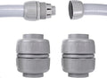 (2Pcs) NPT 2 inch Liquid-Tight Connector,PVC Flexible Conduit Double-Ended Connector,Straight 180 Degree,Two-Way Conduit Connector,Electrical Conduit Fittings
