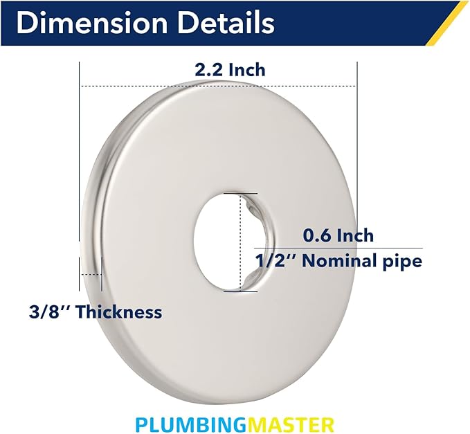 1/2 Inch Modern Shower Arm Flange,Universal Replacement Escutcheon Cover Plate Round Escutcheon Cover Plate for Shower Head Arm（10pcs）