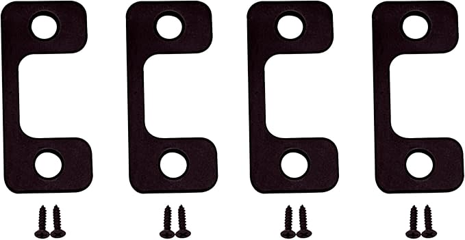 QCAA Solid Brass Deadbolt Strike Plate, Adjustable Jamb Plate, for Electronic Locks, Oil-Rubbed Bronze, 4 Pack, Made in Taiwan