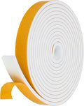 16Feet Weather Stripping Seal (1 Inch X 1/4 Inch) for Door Window, High Density Foam Tape, Soundproofing, Insulation Strip, Door Sealers for Door Frame- White