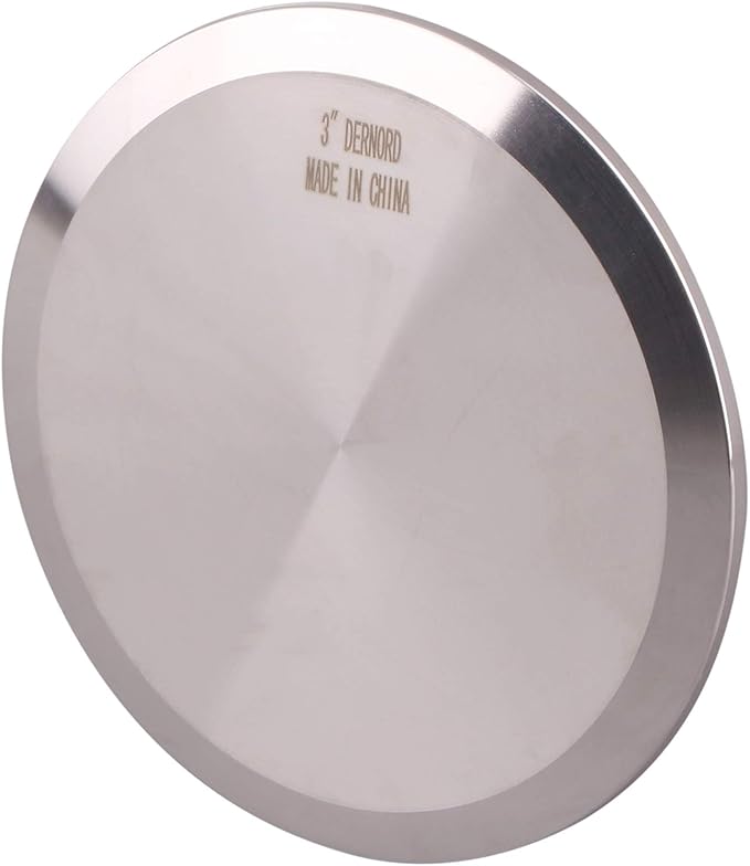 DERNORD Stainless Steel 304 Sanitary Fitting Clamp End Cap fits Tri-Clamp Ferrule Flange (3" (76mm) Tube OD)