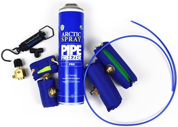 Arctic Hayes ZEPRO PRO Dual Kit for Plumbing Installations, Repairs & Maintenance. Freezes Plastic & Metal Pipes (8 to 22mm Diameter) & Pro Pipe Freezer Can 600g