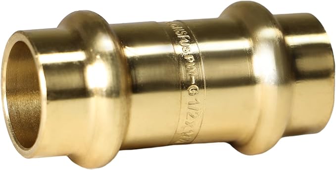 XFITTING 1/2 inch x 1/2 inch Press Coupling, Brass, 10 Pieces