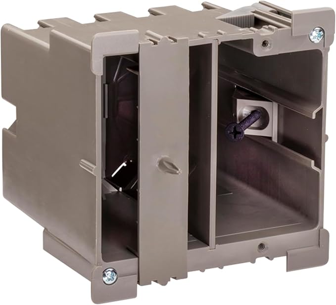 SmarToggle Two Gang Retrofit Wall Box – Old Work Electrical Box for Stud or No-Stud Mount | 1-1/2" Toggle Depth | Smart Device, Switch, or Outlet Dual Mount PC Wall Box
