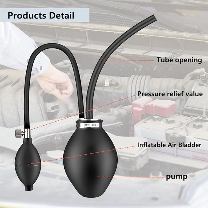 Inflatable Air Bladder for Detector Diagnostic Tester, Bladder Leakage Tester Locator for 12V Smoke Machine Automotive