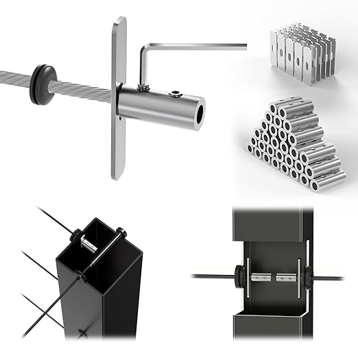 30 Pack Patent Swageless 1/10" 1/8" Invisible Cable Railing Kit Terminal Toggle Anchor Angle, Invisible T316 Stainless Steel Cable Railing Hardware for Corner, Stair & Wall Posts, Brushed
