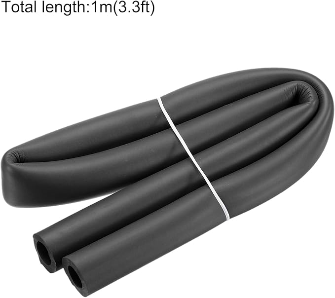 uxcell Foam Tubing for Handle Grip Support, Pipe Insulation Outside Pipe Lagging, 20mm ID 29mm(1 1/8") OD 1m Black