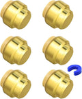 6 Pack Push-to-Connect Plumbing Fittings, 1/2" Pushfit End Cap Fittings with Disconnect Clip for Copper, PEX, CPVC Pipe