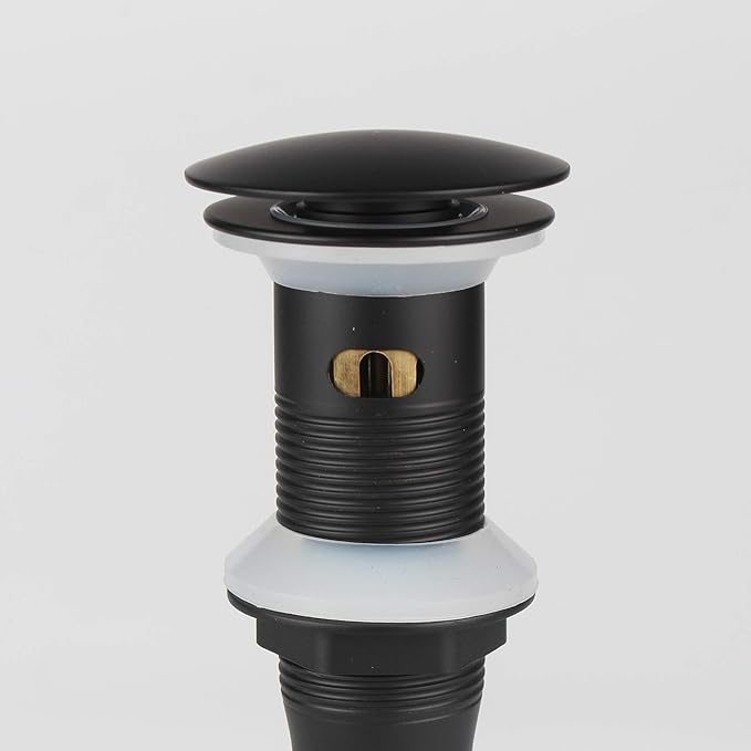 Bathroom Lavatory Vanity Vessel Sink Detachable Basket Drain, Pop Up Drain Stopper with Overflow, Black