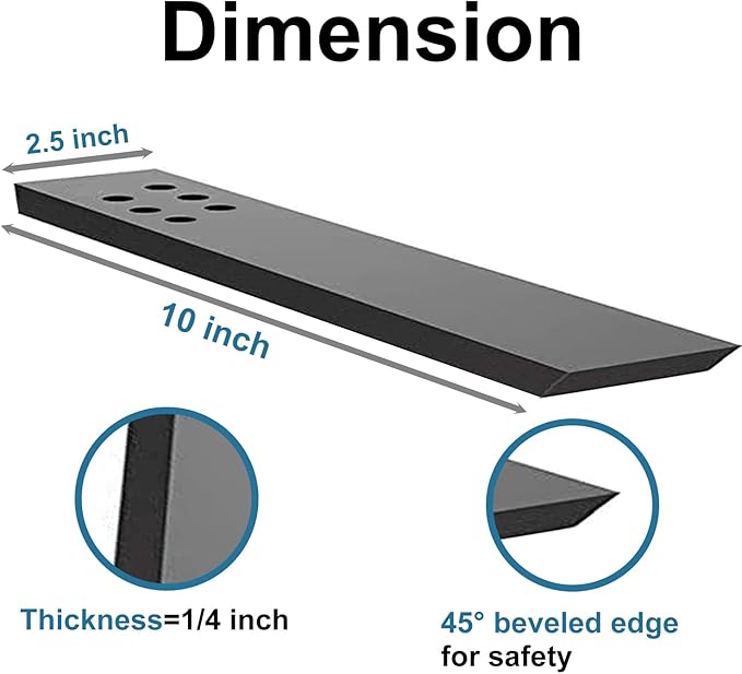 Countertop Support Bracket 3 Pack 10" Lx 2.5" W Hidden Black Knee Wall Support Countertop Bracket 3/8" Thick Heavy Duty for Quartz/Granite/Wood/Concret Countertops Screws Included