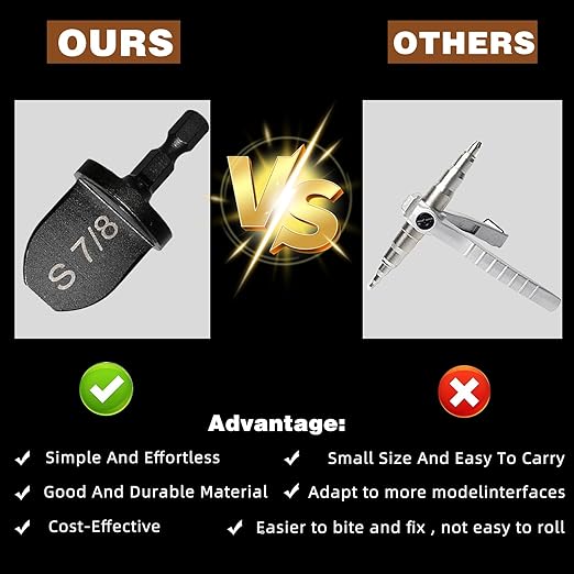 HVAC Repairing Set, Boring Drill Bits, Air Conditioner Copper Tube Expander Swaging Tool Drill Bit Manual Copper Pipe Swage, 1/4", 3/8", 1/2", 5/8", 3/4", 7/8" Bits Set (6PCS) (6)