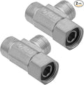 2PCS Lead-Free Brass Nickel Plating Angle Stop Add-A-Tee Valve, 3/8" Compression Inlet x 3/8" Compression Outlet x 3/8" Compression Outlet, Water Line Splitter 3 Way Valve Fittings