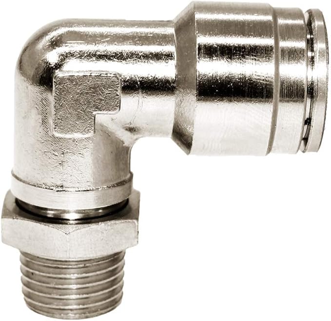 Beduan Brass BPL Push to Connect Air Fittings Elbow 1/2" Tube OD x 1/4" NPT Male 90° Degree Adapter (Pack of 5)