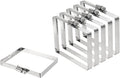 uxcell 6Pcs 304 Stainless Steel Rectangular Hose Clamp, Adjustable 3.9 x 3 Inch Square Worm Gear Duct Pipe Tube Clamps for Ducting Bracket Cable Tray Bridge Project Systems, Silver
